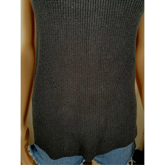 French Connection Women's Black Abel Wool Sleeveless Knit Sweater Vest - Picture 5 of 10
